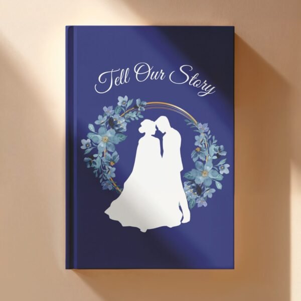 Minimalist Dark Blue Wedding Guest Book - Tell Our Story Stationery