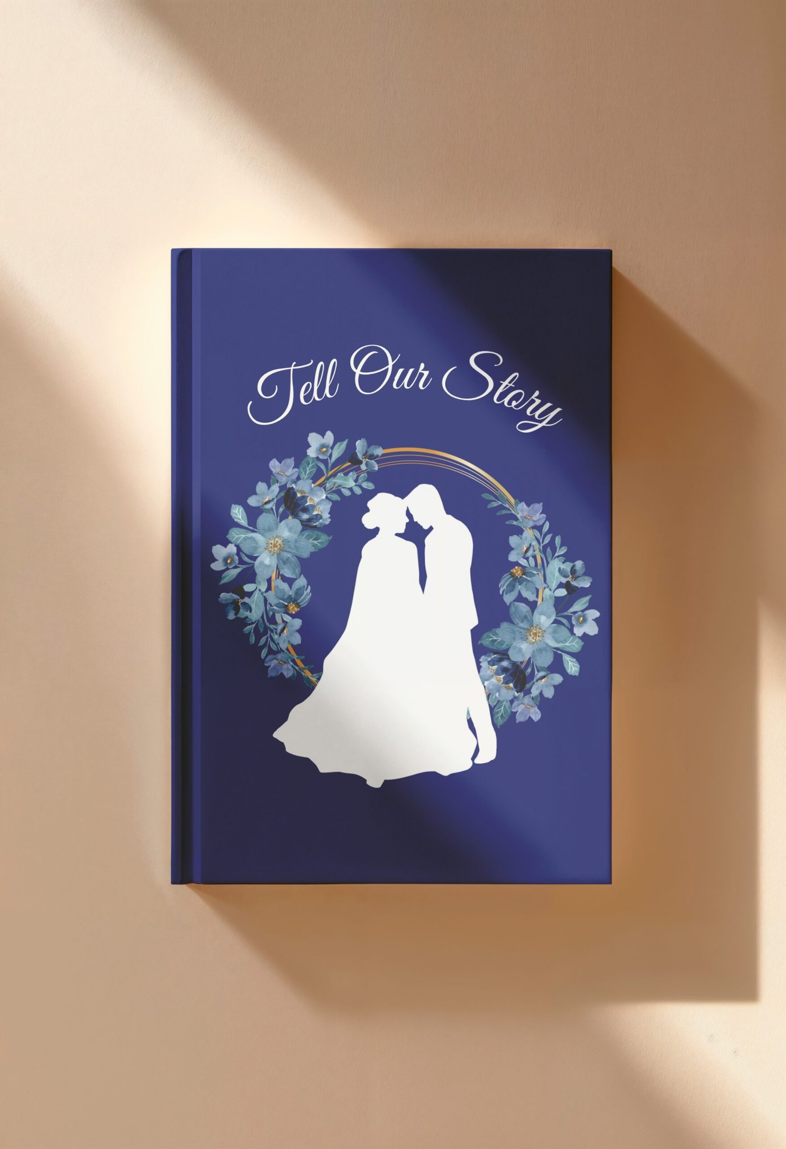 Minimalist Dark Blue Wedding Guest Book - Tell Our Story Stationery